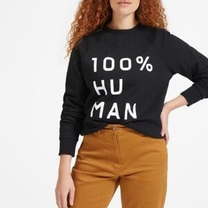 NEW Everlane The 100% Human French Terry Sweatshirt in Large Print